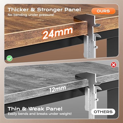 Huuger 55 Inch L Shaped Desk with Power Outlets & 0.95 Inch Thicker Desktop - Image 5