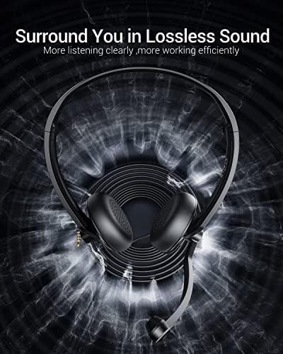 FEABASK USB Headset with Microphone for PC Laptop - Wired Computer Headphones with Noise Cancelling Microphone for Home Office Online Class Skype Zoom Meetings,in Line Mute Controls - Image 4