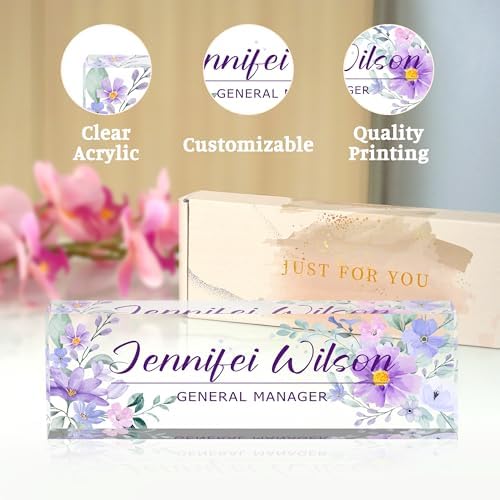 Personalized Office Name Plate - Purple (B) - Image 4