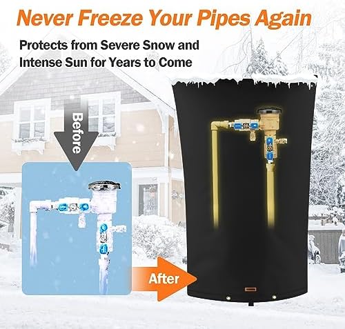 TOHONFOO Backflow Preventer Cover, Pipe Freeze Insulation, 16"Wx26"H, Black - Image 3