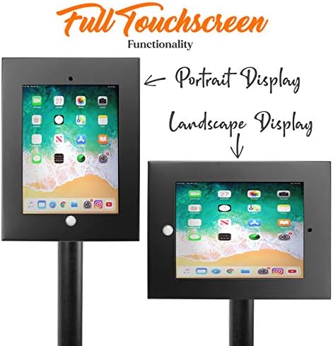 Pyle Anti-Theft Tablet Security Stand Kiosk - Heavy Duty Aluminum Metal Floor Standing Mount Tablet Case Holder Display w/ 37.80 Inch Pole Height, Designed for iPad 2 3 4 Air Tablets -PSPADLK45 Black - Image 5