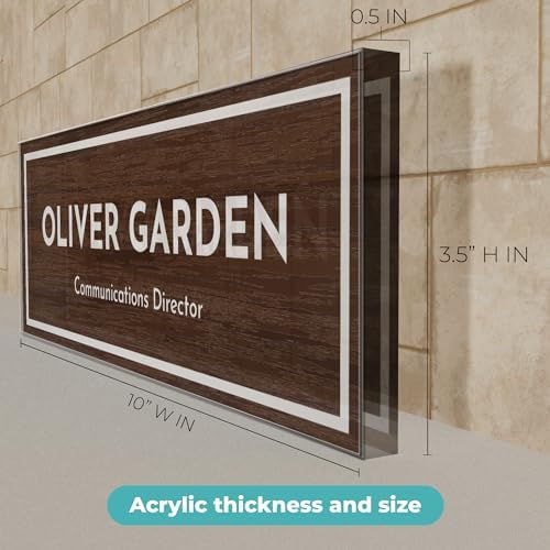 EGD Thick Clear Acrylic Desk Name Plate Personalized I Office Desk Accessories I Custom Name Plate with Multiple Design Options (10 x 3.5 Inch) (5. 1/2" Thick Clear Acrylic Color) - Image 3