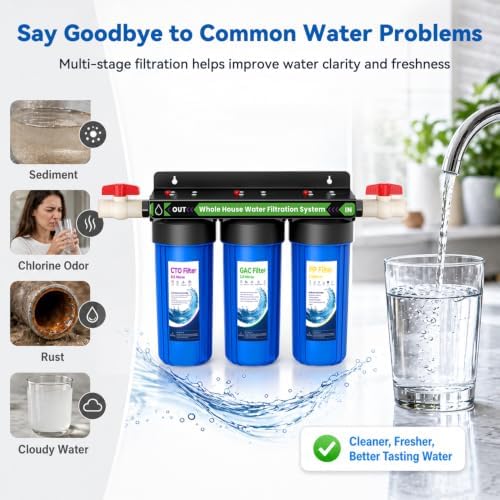 Whole House Water Filter System with 9 Filters, 0.5 Micron,3/4" Ports - Image 6