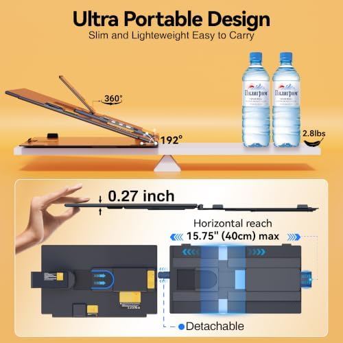 Laptop Screen Extender, 15.6" FHD IPS Portable Laptop Monitor, Detachable & Clip-on 4 Modes Dual Screen for 14-17" Laptops, One Cable Plug & Play Compatible with Wins/Mac/Android/Chrome - Image 4