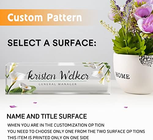 Desk Name Plate Personalized, Custom Name Plates for Desks, Personalized Acrylic Name Plate for Desk, Office Gifts for Cowrkers, Boss, Teacher/Employee Appreciation Gifts (Calla Design) - Image 3