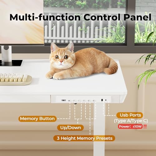 40" Electric Stand up Desk with Drawer, Height Adjustable - Image 6