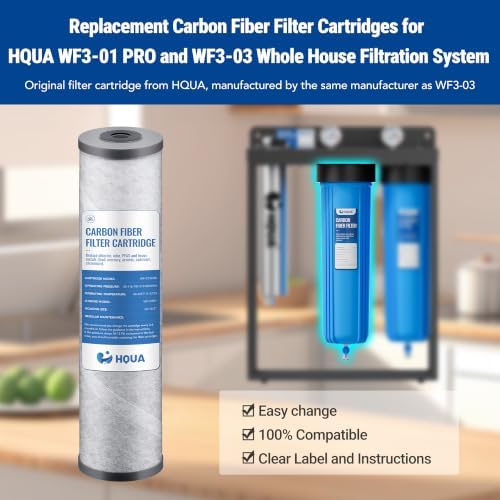 Whole House Activated Carbon Fiber Replacement Filter Cartridge, WF-CF20BB, Fit for WF3-03 and WF3-01 Pro Whole House System - Image 3