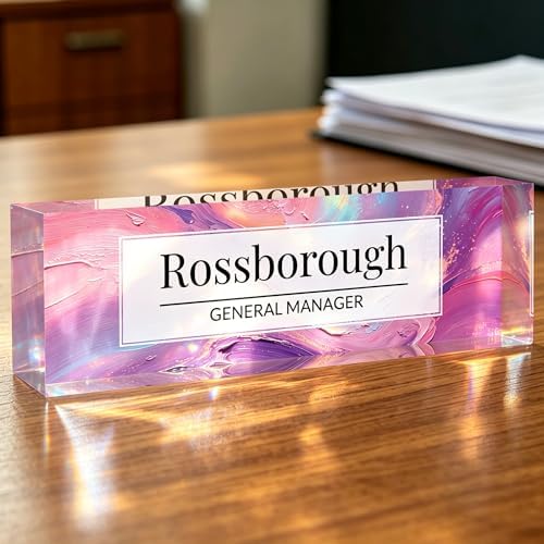 Custom Name Plate for Desk, Desk Name Plate Personalized, Acrylic Desktop Ornament, Stylish Office Decor, Appreciation Present for Boss, Social Worker, Teacher, Nurse, Employee by Unknown