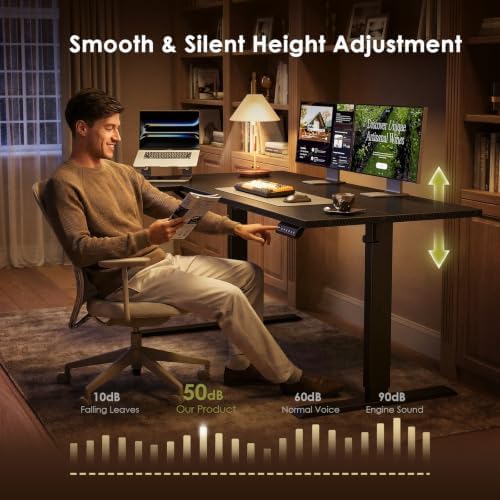 OffiGo 71" Reversible L Shaped Electric Standing Desk, Carbon Fiber Black - Image 7