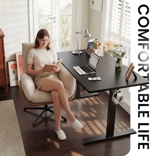 CubiCubi Electric Height Adjustable Standing Desk 55x24 Inch, Black - Image 3