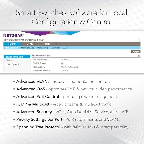 NETGEAR 10-Port PoE Gigabit Ethernet Smart Switch (GS510TPP) - Managed, with 8 x PoE+ @ 190W, 2 x 1G SFP, Desktop or Rackmount - Image 3
