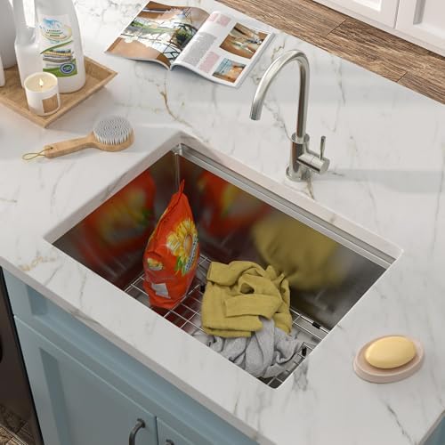 24"x18" Undermount Laundry Utility Sink Workstation - Image 4