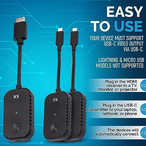 ClearClick Present+Share (USB-C Edition) - Wireless Presentation & Video Broadcasting System for Laptops & Smartphones (2 USB-C Transmitters, 1 HDMI Receiver) - Image 3