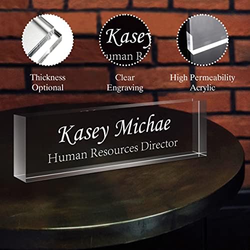 Custom Engraved Name Plate for Desk, Acrylic Desk Name Plate Personalized, Office Desk Decor for Women Men, Acrylic Desk Accessories, Office Gifts for Boss Manager Teacher, Employee Appreciation Gifts - Image 6