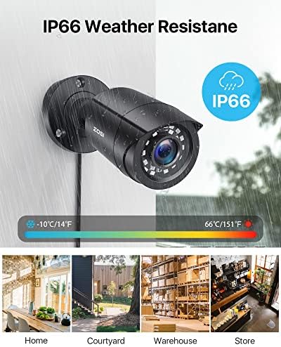 ZOSI 8CH CCTV Camera System, H.265+ 5MP Lite DVR Recorder with 4 x 1080P Outdoor Indoor Security Bullet Cameras, AI Human Vehicle Detection, 80ft Night Vision, Remote Access, NO Hard Drive - Image 4