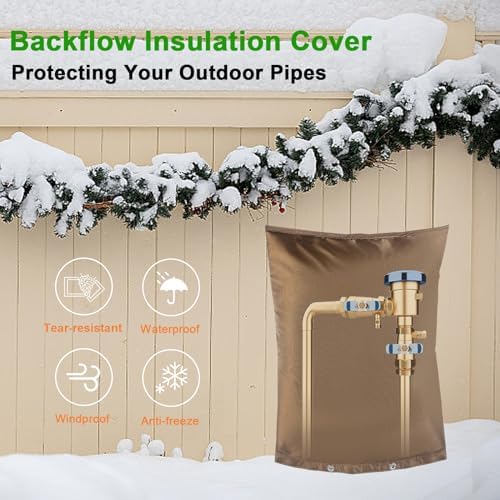 Backflow Preventer Insulated Cover (5˚F) Thick 6-Layer Fabric Pipe Insulation Cover (UV Coated) Winter Freeze Protection,for Water Well Pump Covers and Sprinkler Valve Covers (16" W X 20" H) - Image 5