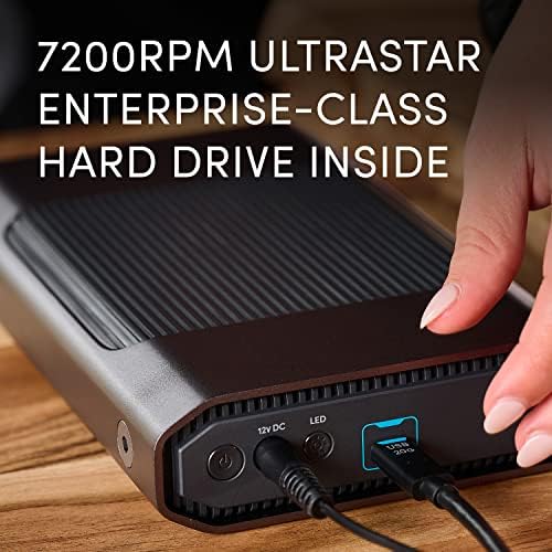 SanDisk Professional 8TB G-Drive Enterprise-Class External Desktop Hard Drive - 7200RPM Ultrastar HDD Inside, USB-C (10Gbps), USB 3.2 Gen 2, Mac Ready - SDPHF1A-008T-NBAAD - Image 3