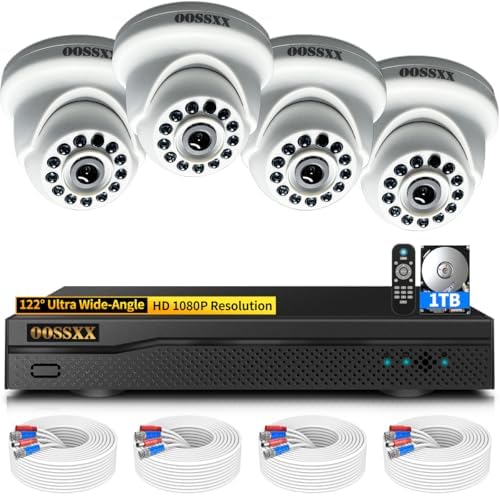 2MP HD Wired Indoor Security Camera System, 8CH DVR Kit with 1TB HDD by OOSSXX