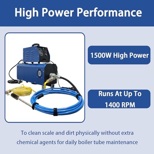 Industrial Boiler Pipeline Cleaning Machine, 1500W Dry-Wet Separation, Boiler Tube Cleaner，Split Design, Evaporator Duct Cleaner, Fits 0.47-1.42 Inch Industrial Pipe, 110V/220V - Image 4