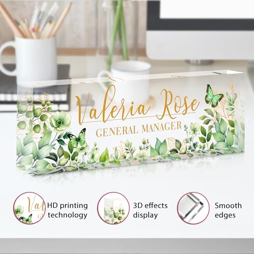 Custom Name Plate for Desk, Acrylic Desk Name Plate Personalized, Employee Appreciation Gifts, Office Desk Accessories for Woman Teacher Nurse, Coworker Gifts for Manager Assistant - Image 3
