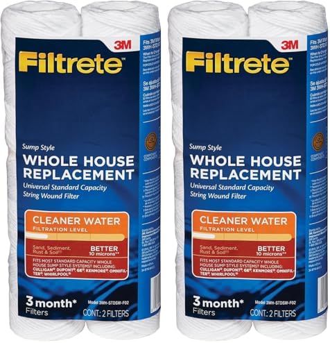 Filtrete 3WH-STDSW-F02 Water Cartridge, Replacement Filter, White, 2 Count | (Pack of 2) by Filtrete