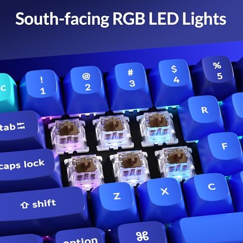 Keychron Q4 Wired Custom Mechanical Keyboard, 60% Layout QMK/VIA Programmable Macro with Hot-swappable Gateron G Pro Brown Switch Double Gasket Compatible with Mac Windows Linux(Navy Blue) - Image 4