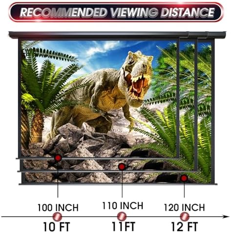 Motorized Projector Screen - Indoor and Outdoor Movies Screen Electric Projector Screen W/Remote Control (120 inch) - Image 4