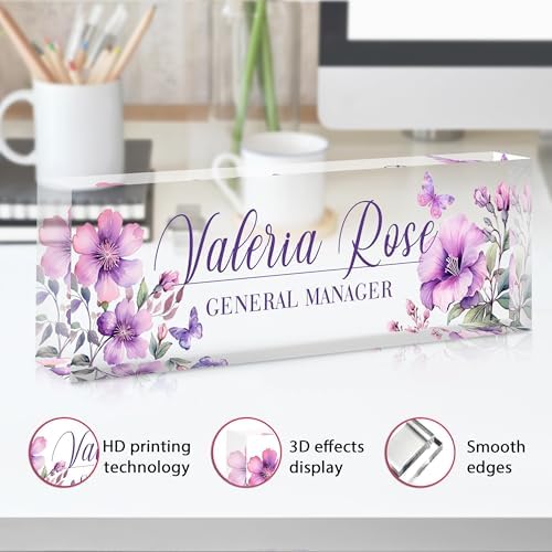 Custom Name Plate for Desk, Acrylic Desk Name Plate Personalized, Employee Appreciation Gifts, Office Desk Accessories for Woman Teacher Nurse, Coworker Gifts for Manager Assistant - Image 3