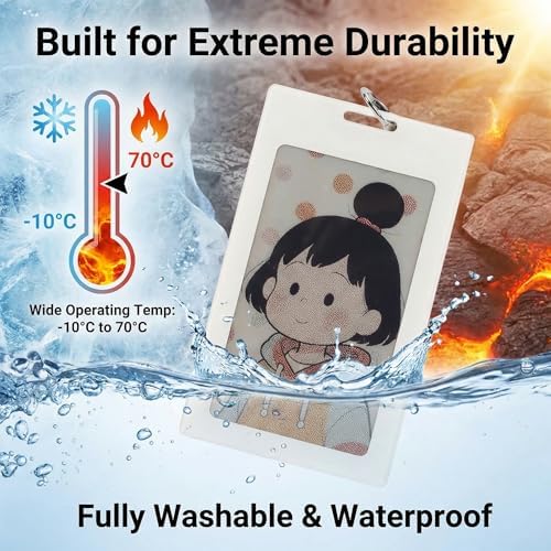 ID Badge Holder, E - Ink Smart Badges, 3.7in Passive Electronic Ink Screen Nameplate ID Holder with NFC, Employee Student Badges for iOS Phone APP - Image 4