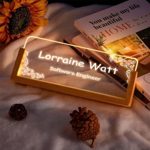Custom Desk Name Plate,Light Up Acrylic Office Sign, Personalized Gift for Boss Coworker Teacher, Employee Appreciation Award, Home Office Decor - Image 4
