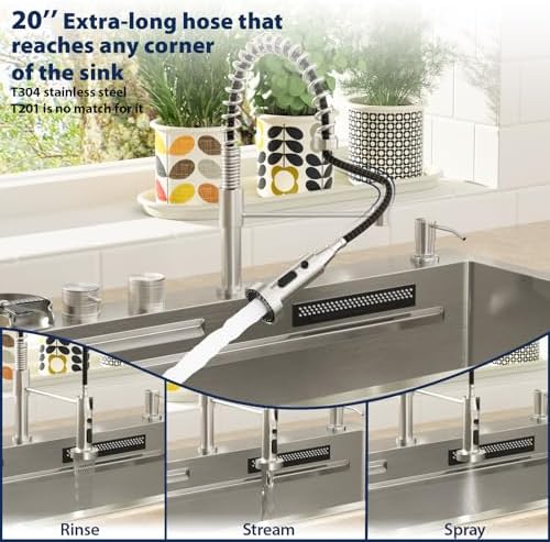 Lordear 30 Drop In Kitchen Sink with Faucet 30x22 Inch Waterfall Kitchen Sinks Topmount Stainless Steel 16 Gauge Single Bowl Workstation Kitchen Sink with Two Multifunctional Switch Knob - Image 5