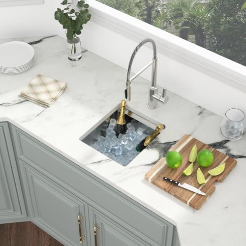 Kichae 13 Undermount Bar Sink Small Stainless Steel 16 Gauge Workstaion - Image 3