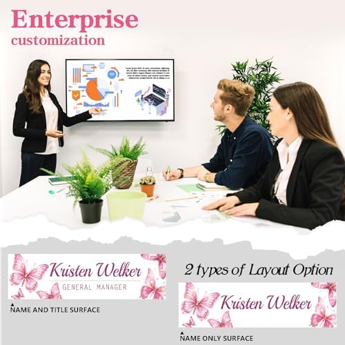 Custom Office Name Plate for Desk - Desk Name Plate Personalized Gifts for Coworkers, Boss, Employees, Teacher, Nurse - Office Desk Decor for Women Men - Employee Appreciation Gifts (Pink Butterfly-3) - Image 5