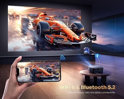 [Ultra Bright/Google TV/4K Support] Smart-Projector with WiFi 6 and Bluetooth, Built-in Apps, Outdoor Movie Proyector, 1080P Home Theater Auto Focus Projector, PUTRIMS K12 (Gray, Standard) - Image 6