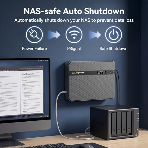 GOLDENMATE 1500VA/1000W Lithium UPS Battery Backup & Surge Protector, Gray - Image 5