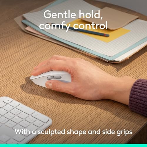 Logitech Signature Comfort M840 L Wireless Mouse Bluetooth - Off White - Image 3