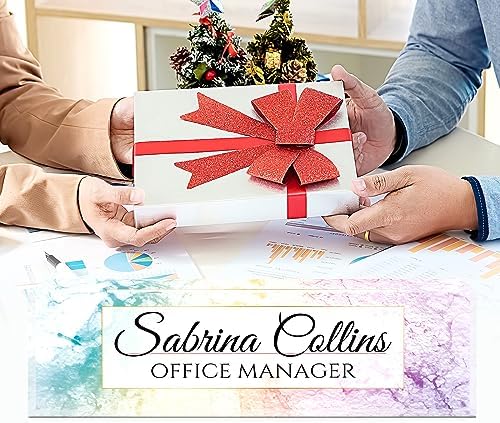 Name Plate for Desk, Desk Name Plate Personalized, Office Decor for Women Men, Acrylic Desktop Accessories, Office Appreciation Gifts for Boss Social Workers Nurse Teacher Employee (Colorful Marble) - Image 6