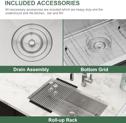 30 Inch Undermount Stainless Steel Kitchen Sink - Image 6