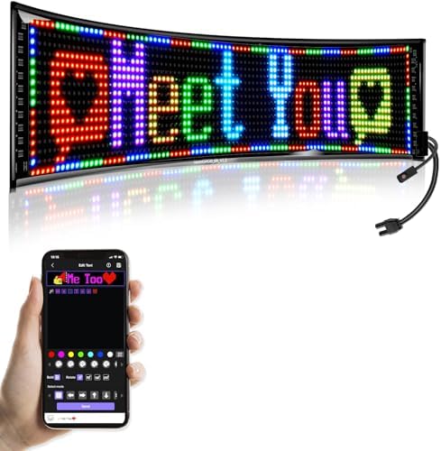 GOTUS Programmable LED Signs | Business Scrolling LED Sign for Indoor | Flexible LED Advertising Sign | Bluetooth APP | Custom Editor Animations/Text/Graffiti (36"x 8") by GOTUS