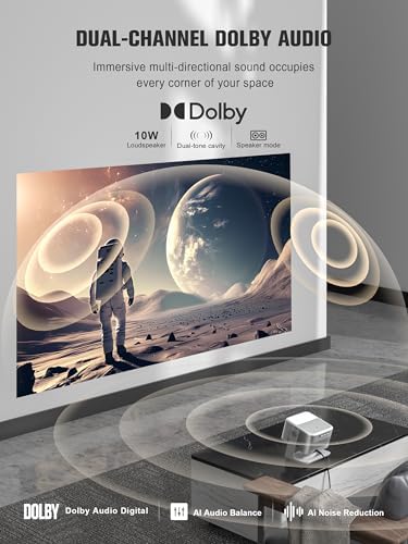 【Official Licensed Google TV】4K Smart Projector with WiFi and Bluetooth, VOPLLS Outdoor Projectors with 50W Dolby/AI Auto Focus, Portable Movie Phone Wireless Gaming Wifi Proyector for Bedroom/Home - Image 4