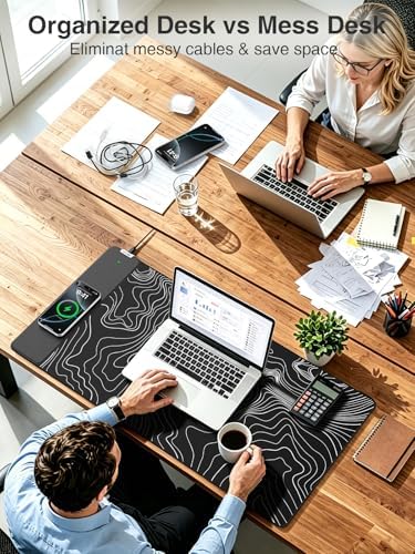 Wireless Charging Mouse Pad, 31.5"x15.8" Large Desk Mat, Smooth Glide - Image 4