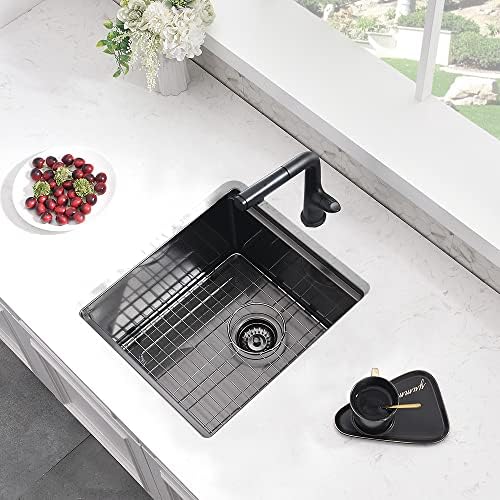 Black Undermount Bar Sink, 15 x 17 Inch - Image 3