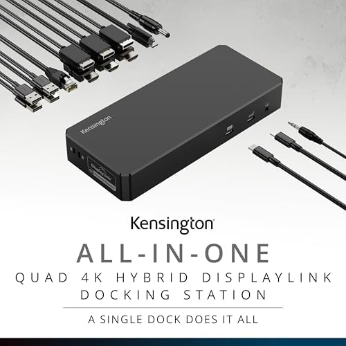 Kensington SD4790P USB-C Quad 4K Displaylink Docking Station, 100W Charging, 3 x DisplayPort, 3 x HDMI, for Windows/macOS/ChromeOS (K33610NA) - Image 2