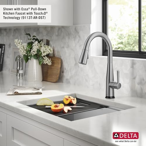 DELTA FAUCET Rivet 23-inch Workstation Kitchen Sink Undermount 16 Gauge Stainless Steel Single Bowl with WorkFlow Ledge and Kit of 5 Accessories, 95B9031-23S-SS - Image 2