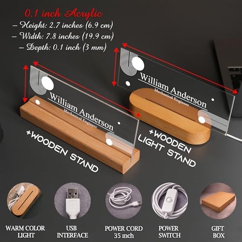 Personalized LED Desk Name Plate – Custom Office Name Sign - Image 4