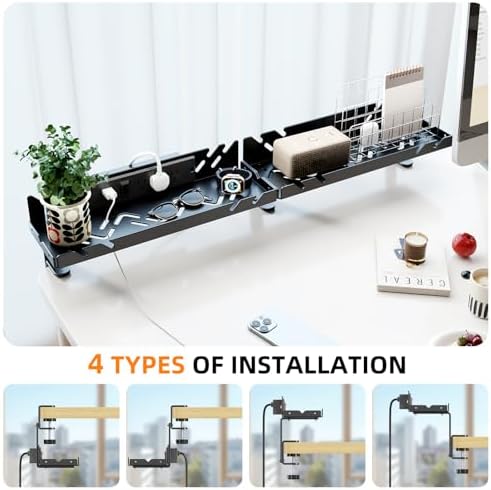 CABTE Under Desk Cable Management Tray with Power Outlet - Image 5