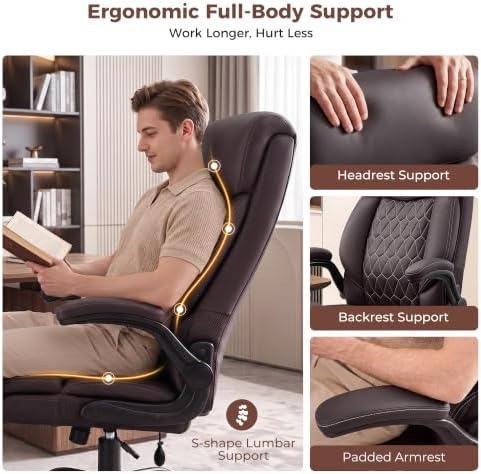 High Back Executive Office Chair with Inflatable Lumbar Support - Image 4