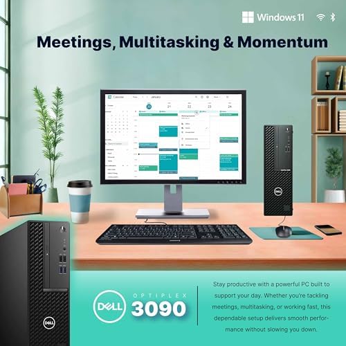 Dell OptiPlex 3090 Desktop PC | Intel Core i5 10th Gen Hexa Core | 16GB RAM | 500GB SSD | Windows 11 Pro | Dual 24" LCD Monitors | WiFi + Bluetooth | Wired Keyboard & Mouse | (Renewed) - Image 5