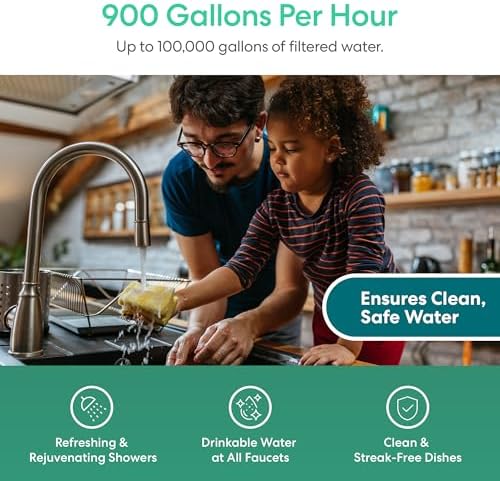 Brio Whole House Water Filter System for Heavy Metal Reduction w/Gauge & Fast-Flow GAC + KDF Filter 4.5" x 20" | Improves Taste & Protects Home Appliances | 900 GPH | 100,000 Gallons or 12 Months - Image 6