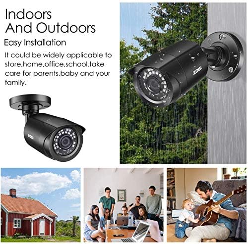 ZOSI 4 Pack 1080P HD TVI Wired Security Cameras, Outdoor Indoor Bullet Cam - Image 3